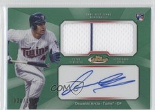 2013 Topps Finest Jumbo Relic Rookie Refractor Green /125 Oswaldo Arcia Auto 0j6