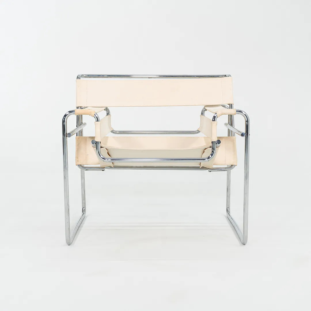 C. 1968 Wassily B3 Lounge Chair by Marcel Breuer for Knoll/Gavina in Off-White