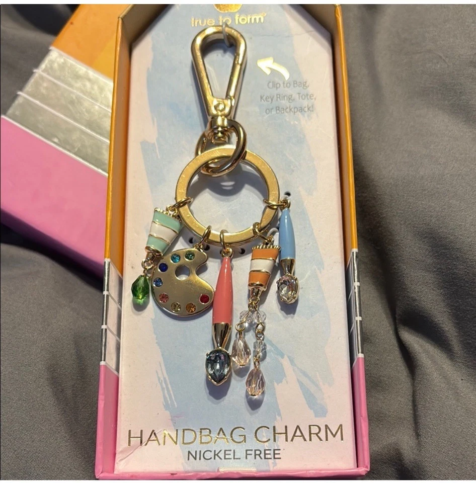 True To Form Artist Themed Bag Charm Art Teacher Handbag Charm Paint Brush - Изображение 2 из 4