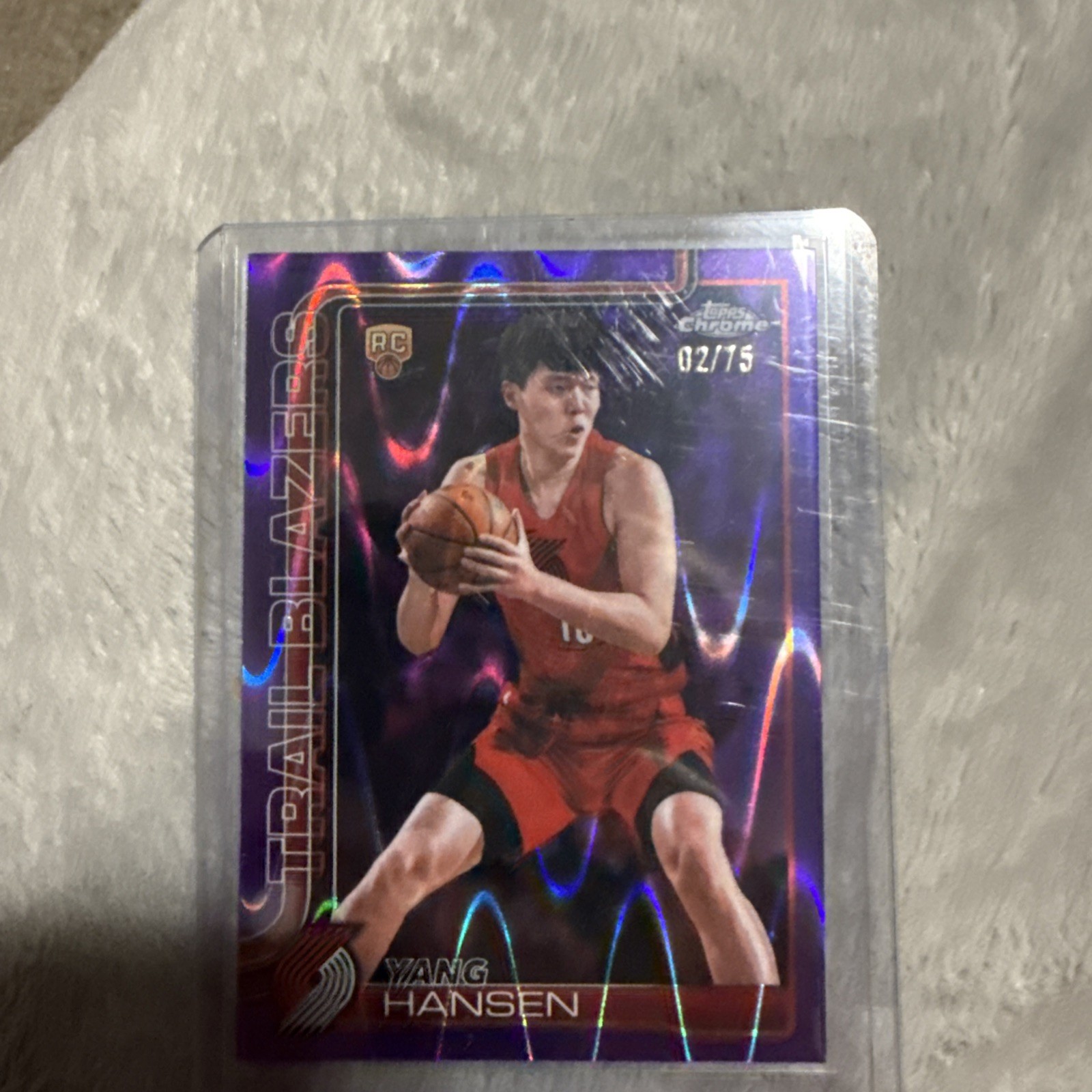 2025-26 Topps Chrome Update Basketball Yang Hansen /75 Purple Refractor