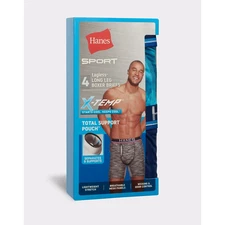 Hanes® X-Temp® Men's Long Leg Boxer Brief 4-Pack "Total Support Pouch & SPORT "