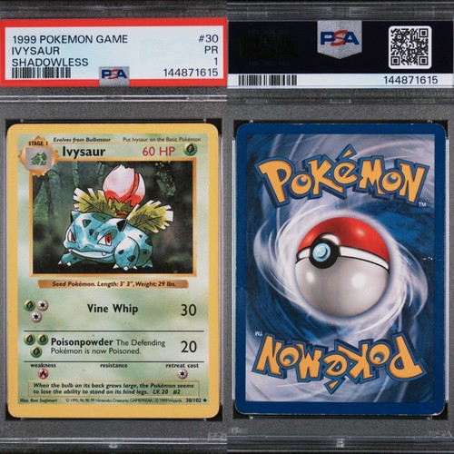 Ivysaur (Shadowless) graded PSA 1 for sale on eBay