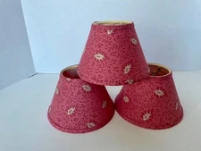 Pierre Deux  Pinkish Red Small Clip On Lamp Shade, 3 × 5 × 6" Paisley