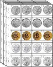 400 Pockets Coin Collecting Supplies, 20 Sheets Coin Pages Sleeves Collectors...