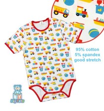 Adult snap shoulder bodysuit Boy Toys  baby print romper