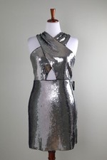 EXPRESS NWT $98 Sequin Embellished Cocktail Criss Cross Strap Dress Size 16