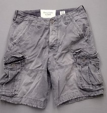 Vtg Abercrombie Fitch Cargo Shorts Mens 32 Fits 34x10.5 Gray Distressed Y2k