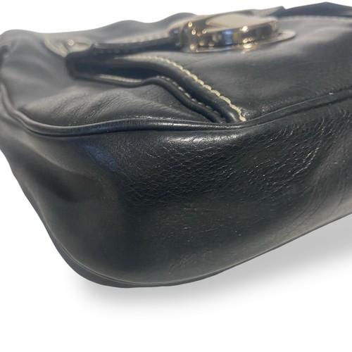 Vintage Mark Jacobs Shoulder Hobo Bag Black Genuine Leather Multi Pocket Purse - Picture 15 of 16