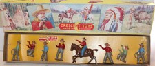 Crescent Toys British Hollowcast Wild West Cowboys 1950's Original Tied In Box