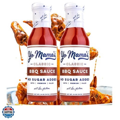 Yo Mama's Foods Keto Barbecue BBQ Sauce   Pack of 2 - , No Sugar Added, Low C...