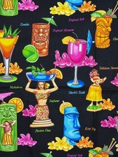 Pleasures and Pastimes Tropical Drink Fabric ...