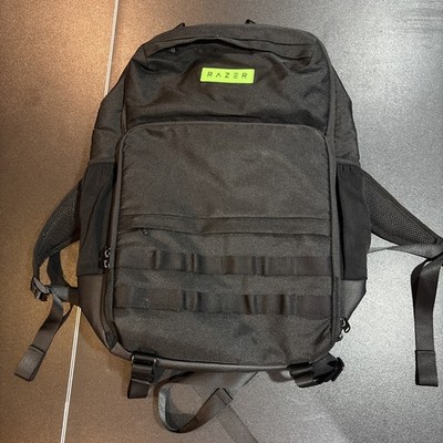 Razer Backpack Black Laptop Travel Bag Green Interior MOLLE Straps 18in