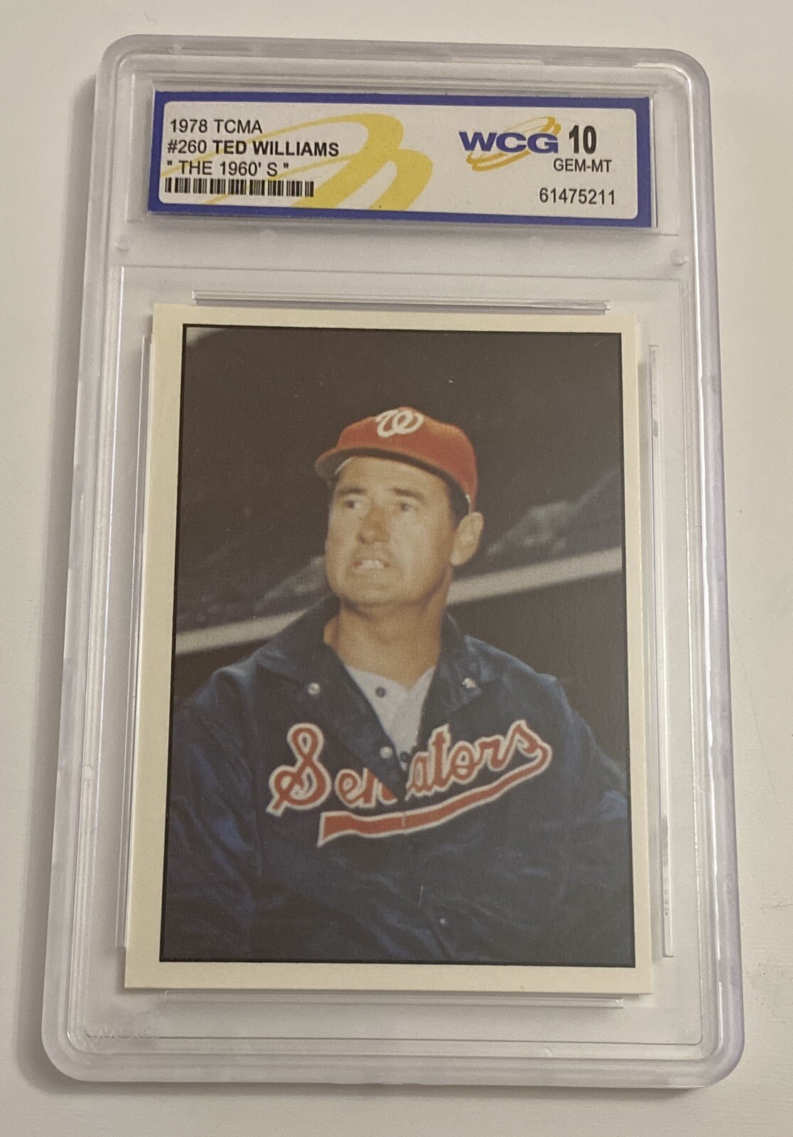 1978 TCMA "The 60’s" # 10 Ted Williams HOF Boston Red Sox WCG 10 Gem Mint
