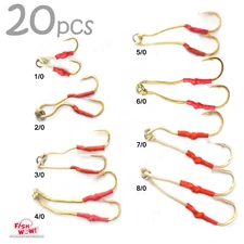 20pcs Fish WOW! 4x Strong gold Assist Hook Size 1/0 2/0 3/0 4/0 5/0 6/0 7/0 8/0 