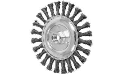 6'' X 5/8-11 Knot Wheel Brush, Carbon Steel, .023, 22 Knots, Pferd-82477
