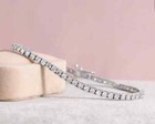 Bracelets 14k White Gold Plated 7.2 In 3mm 7 Ct Cut Round Cut Moissanite Tennis