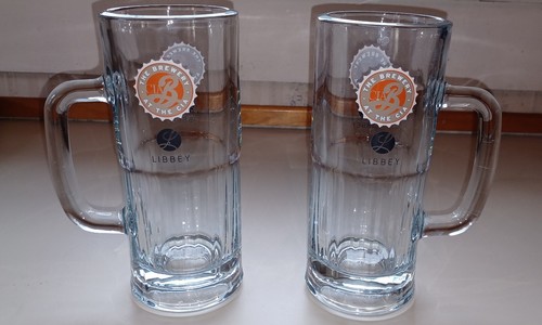 (Libbey brand) 2-Tankard Mugs Restaurant Ware/ CIA Brewery. - Picture 8 of 11