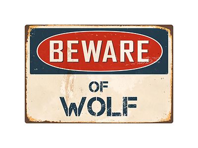 Beware Of Wolf 8'' x 12'' Vintage Aluminum Retro Metal Sign VS445