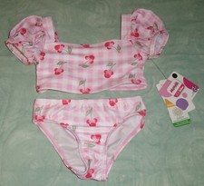 Disney Jr Minnie Mouse 2 Piece Swimsuit Pink Cherries NWT Size 18 M