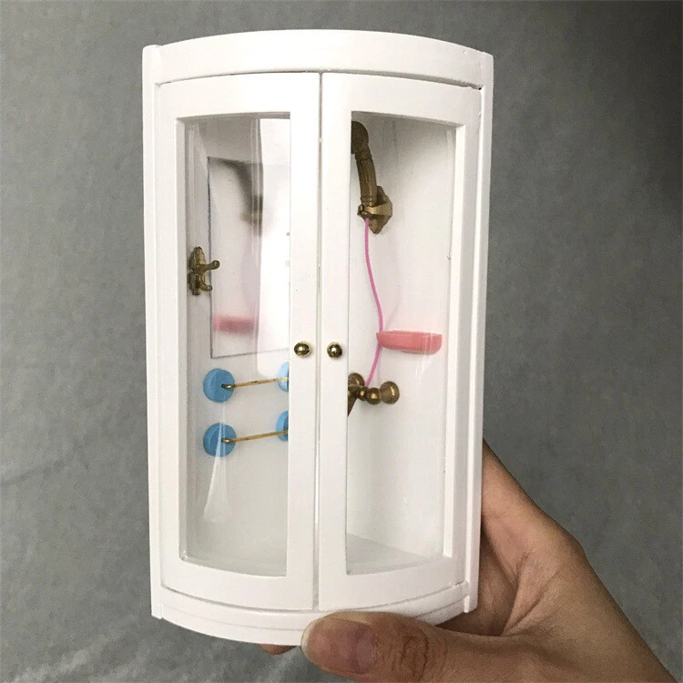 Miniatur Badezimmer Set Maßstab 1:12 Puppenhaus Möbel Duschzubehör Duschkabine - Bild 2 von 4