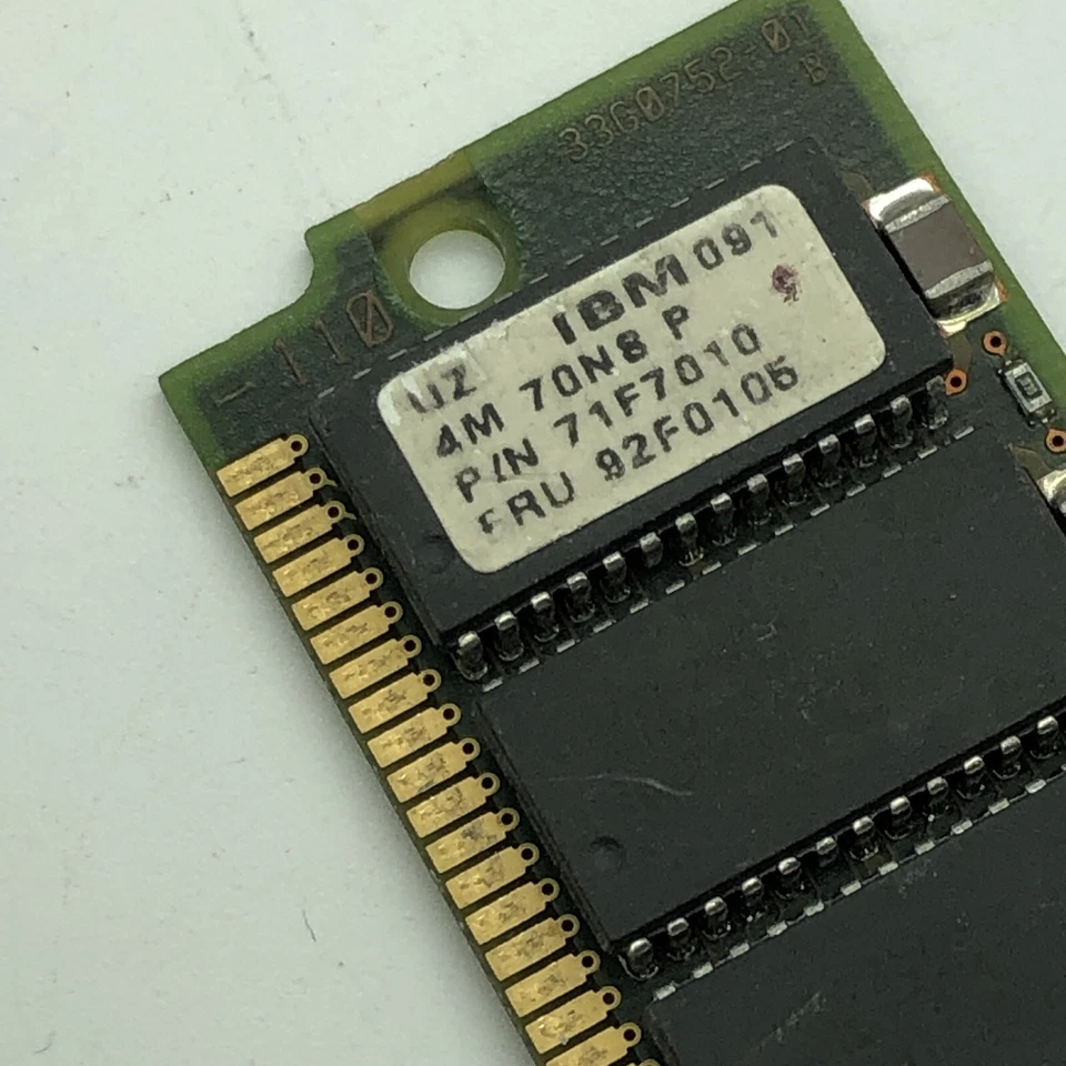 Original IBM FRU 92F0105 4MB 70NS 72 PIN SIMM 92G7200 71F7010 31F2314 PS2 Memory - Image 2 of 4
