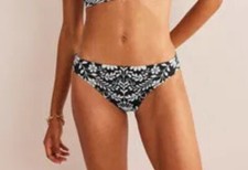 Boden Bikini Bottom Womens Classic Swim Black White 16 18 NEW. 406