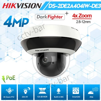 Hikvision DS-2DE2A404IW-DE3 4MP PTZ Camera Darkfighter 4X Zoom POE IR Speed Dome