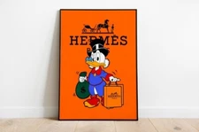 Hermès Orange Scrooge Fashion wallart home decor Canvas Poster Portrait Gallery 