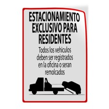 Industrial Decals Vertical Vinyl Stickers Reserved Parking Spanish Sign Parking