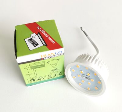 5 Watt LED Modul Lampe 230V nur 30mm Einbautiefe 3000K warm-weiß Trango MO15