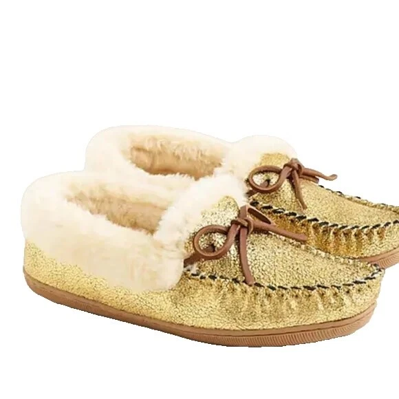 Pantuflas para mujer J.CREW con parte superior de cuero