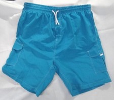 Surf Ave. Swim Trunks Teal Cargo Pockets Drawstring Elastic Waist Men's XL