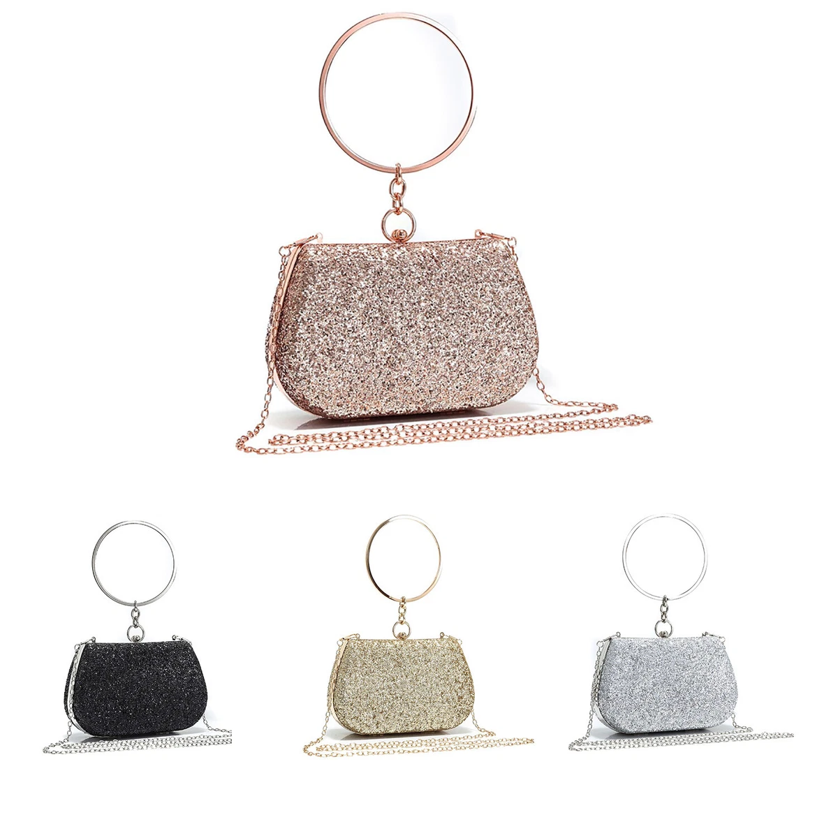 Gold ring handle clutch bag clearance