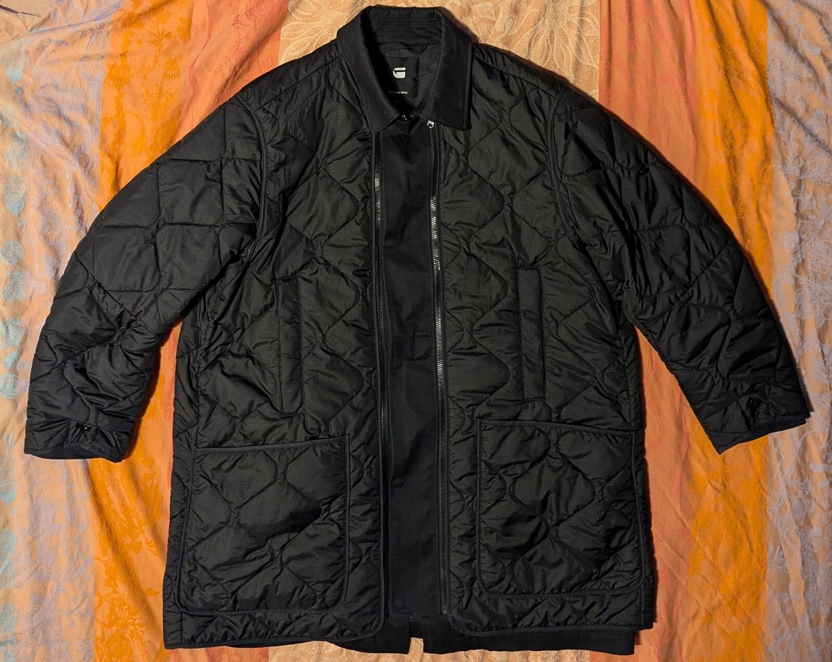 G-star RAW Men's DELINE QUILTED TS TRENCH COAT in Jacket BLACK