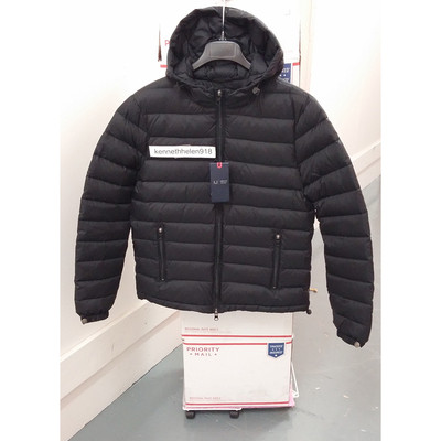 ARMANI JEANS HOODED DOWN JACKET IN TECHNICAL FABRIC BLACK MENS