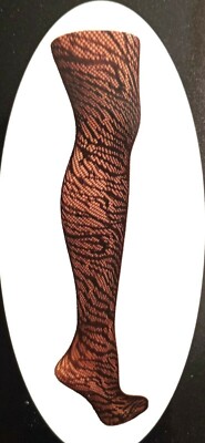 NEW Chatties Legwear Womens Open Work Fishnet Tights BLACK One Size Fits All