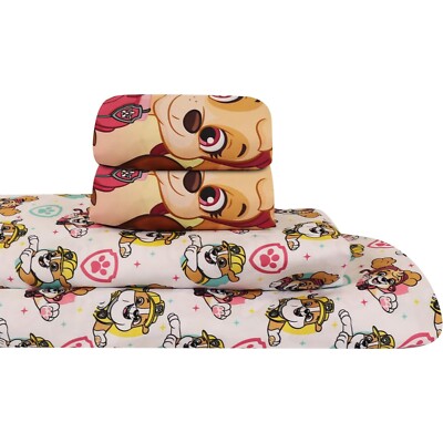 Parure De Lit Paw Patrol Double 200x200 Cm - Housse De Couette + 2 Taies D'oreiller 48x74 Cm - Design Réversible - 100% Polyester