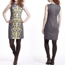 Anthropologie Tabitha Embroidered Fountain Shift Dress Sleeveless Womens Size 2