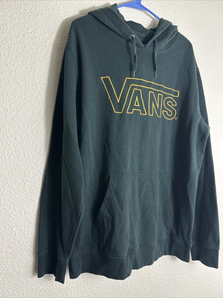 Vans Hombre Grande Jersey Sudadera con Capucha Verde Dorado Foto 2 de 4