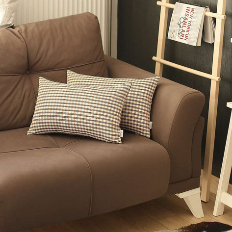 Жаккардовая подушка в клетку в стиле бохо-шик черная - Комплект из 4 подушек 18х18 14190₽