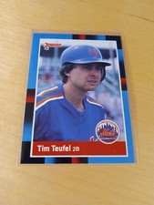 1988 DONRUSS #648 TIM TEUFEL New York Mets Baseball Card, 2nd Base, Star. (NM)