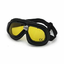 Lunettes de Moto Custom Route Aviateur Noirs Bandit Cafe Racer BMW Verres Jaune