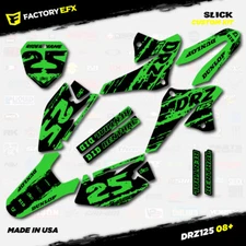 Black & Green Slick Racing Graphics Kit fits 08-22 Suzuki DRZ125 DRZ 125 Decals