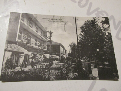 Postkarte Oldtimer Misano Adriatico Allee der Republik Shipped 1957