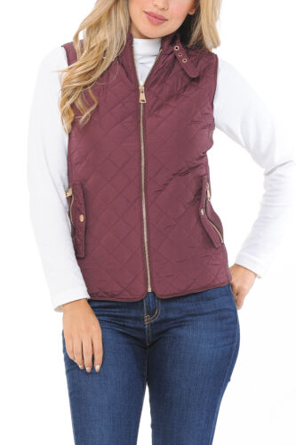 Chaleco acolchado ligero con capucha de piel con cremallera para mujer Auliné Collection - Imagen 91 de 109