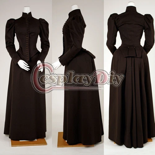 Medieval Victorian Black Top Skirt Suit Victorian Europ Women Evening Outfit 