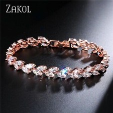 Image of Trendy Charm Marquise Cut Cubic Zirconia Bracelet Elegant Fashion Jewelry Wear