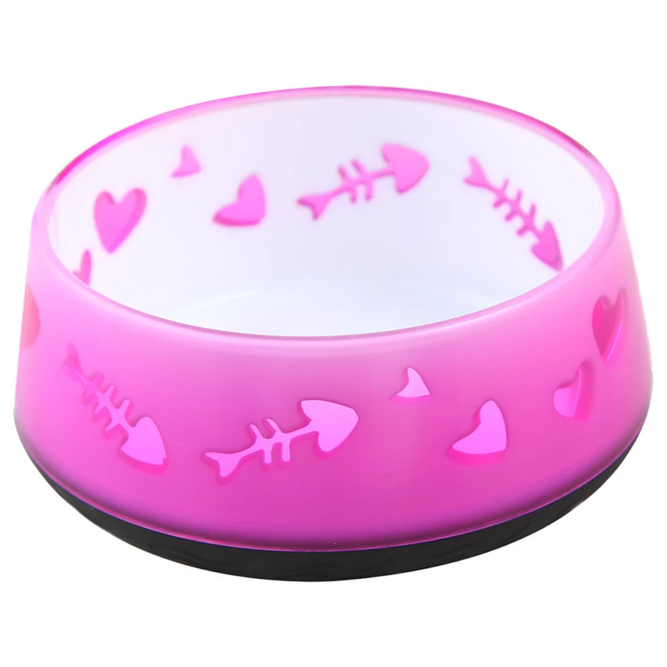 AFP Katzennapf Kitty Love Bowl rosa, Ø 10 cm, Gummiunterlage, witziges Muster - Bild 1 von 1