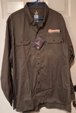Lapco FR CAT2 Long Sleeve Button Down Uniform Shirt 7oz Cotton Gray XXL NEW