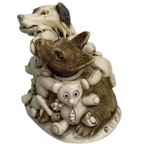 Harmony Kingdom Perished Petty Teddies Dogs Chewing Bears-Infinity Trinket Box - Picture 7 of 13